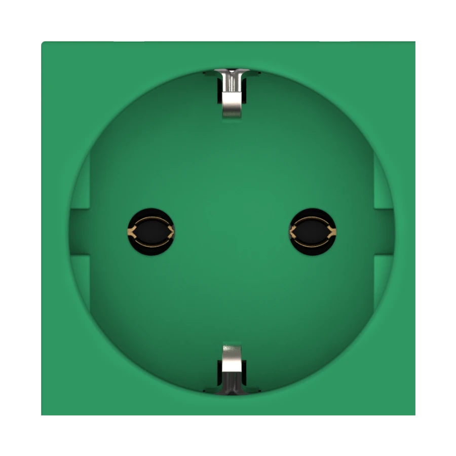 CADUCEUS ALING HIDE Modular 45x45, 16A, 250V~, with horizontal plug, green