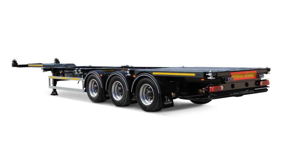 Semi-trailer-container wagon of Tonar 99882 model with axles of TONAR models: 90422, 90424, 90431