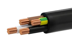 PvVVGng(A)-LS power cable with copper conductors, with insulation made of silanol cross-linked polyethylene and sheathing made o