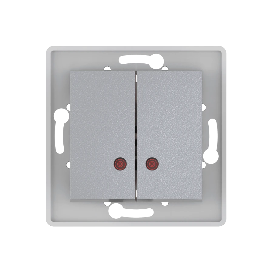 CADUCEUS ALING PRESTIGE Flush-mounted two-way switch with indication 10AX, 250V~, silver, article number 6026.S