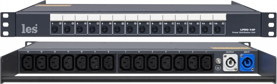LPDU-14P - Power distribution unit for 14 outputs with fuses, input EMI filter.