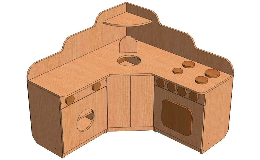 Play area Corner furniture set "Kitchen". Model: IZ-Ku