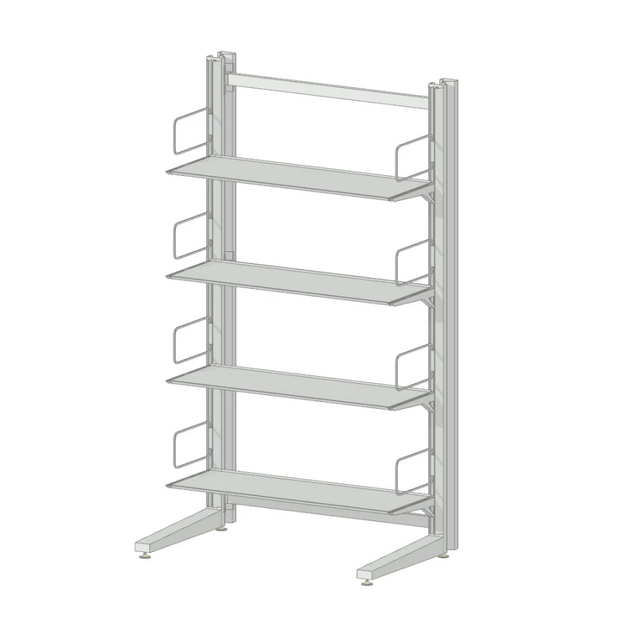 Library shelving unit (for documents) one-sided metal (WxHxHxH) 960x600x1730 mm