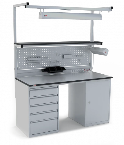 Industrial specialised metal furniture of MONOLIT series complete with additional equipment of M6 model