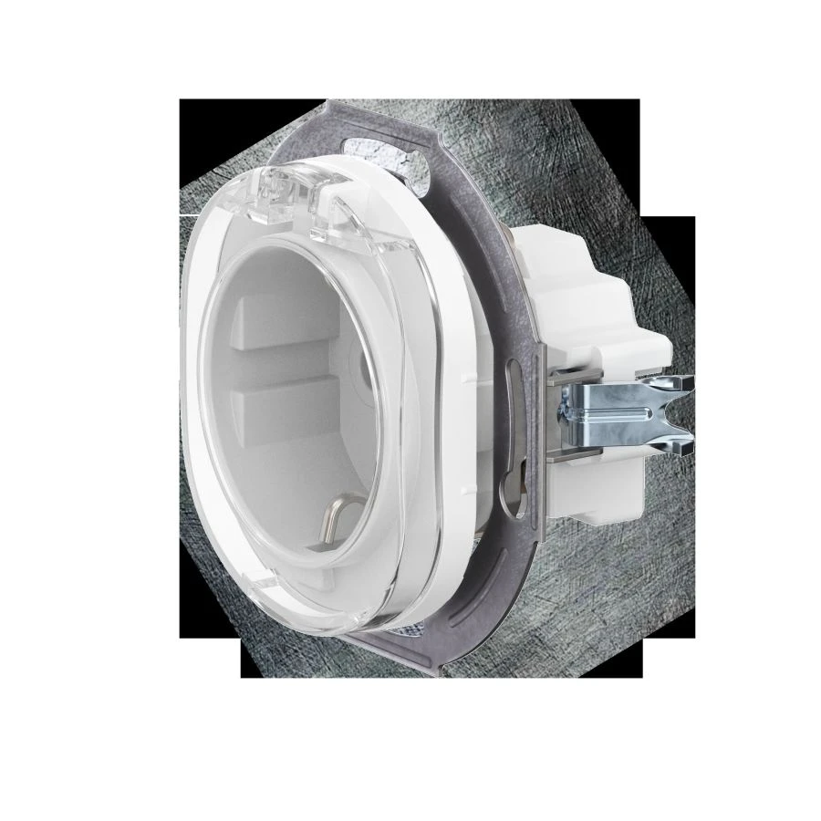 CADUCEUS ALING EON Flush-mounted socket outlet with earthing connection without cover with ceramic base 16A, 250V~, white, art.