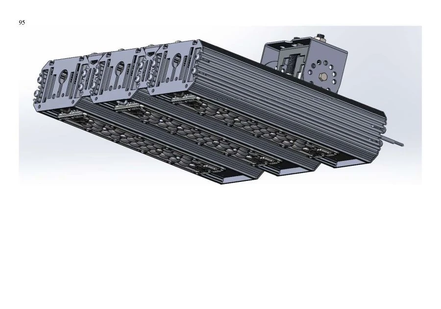 LED luminaire "Industrial Design MTM IoT" series CUBIC 180 Three modules Connection from the sides 180 degrees Mounting UZK 60