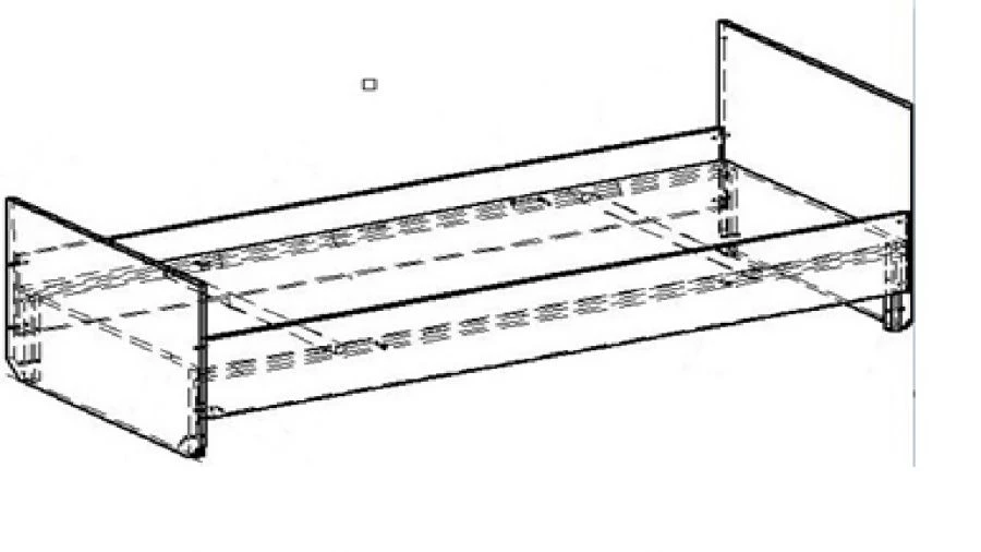 Particle board bed on a metal frame TV-BKMK-5.12.01-01