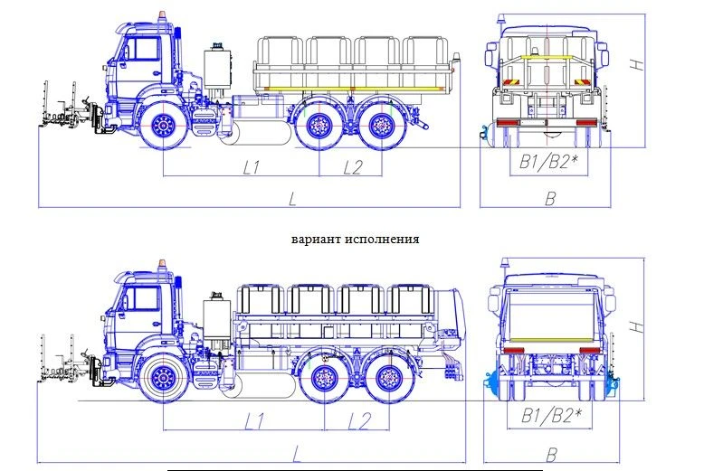 Road maintenance machine with a set of summer equipment model MK-4532