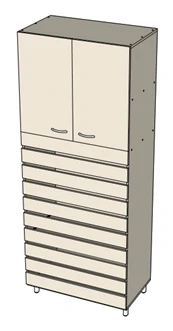 Cupboard with pull-out shelves