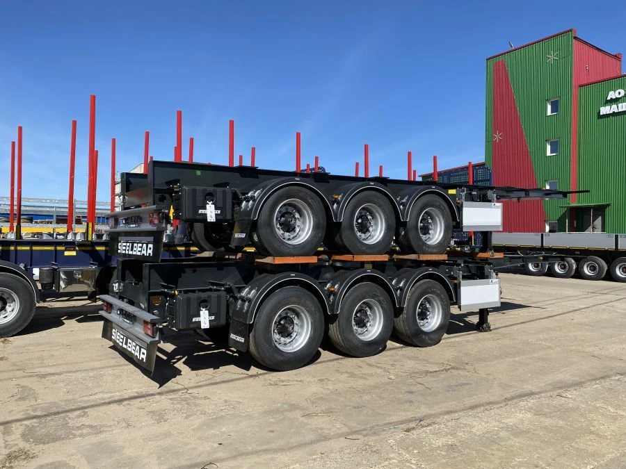Trailer chassis model PH-24 of modification PH-24P with axle unit BPW HSFALM 9010-15 V36 61.68.361.147QS, pneumatic tyre 385