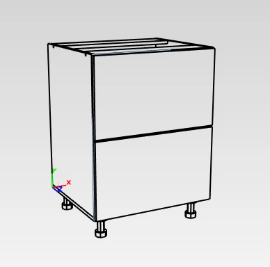 Lower kitchen cabinet with 2 drawers