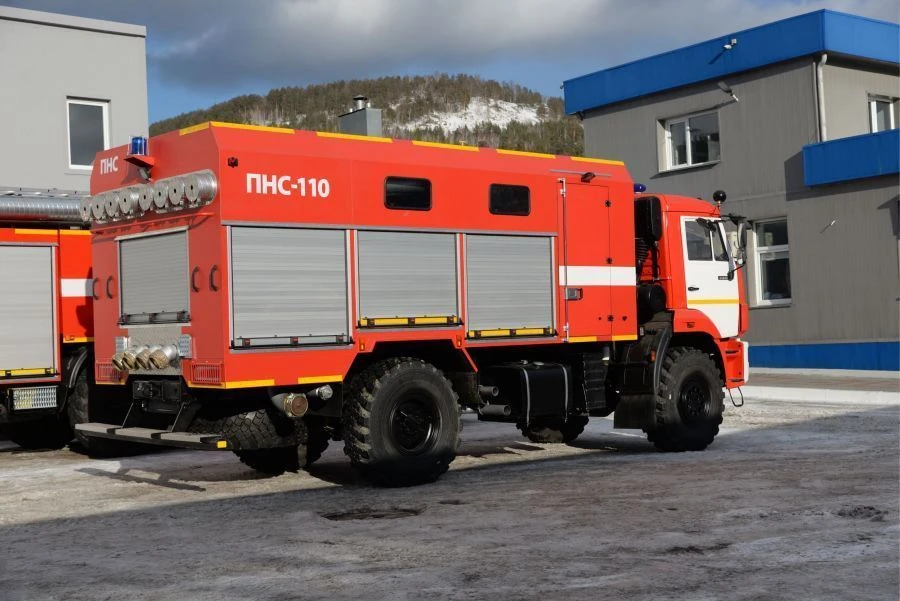 Fire pump station PNS-110, type 58815K43502, modification 58815B, on chassis KAMAZ-43502-D5