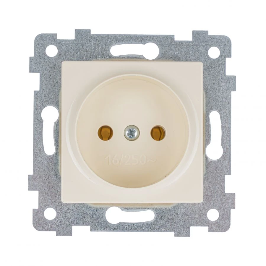 "AKSIOMA" Single socket outlet mechanism. PC16-452 "ivory"