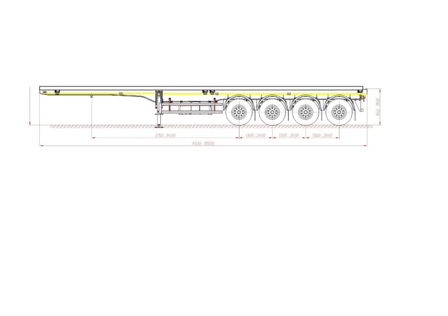 Semitrailer 98132A (loading space design - load-bearing frame, platform)