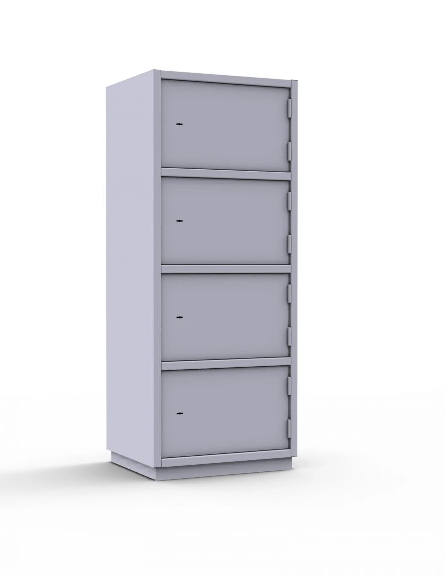 Four-cell metal cupboard, size 1500x600x500 mm