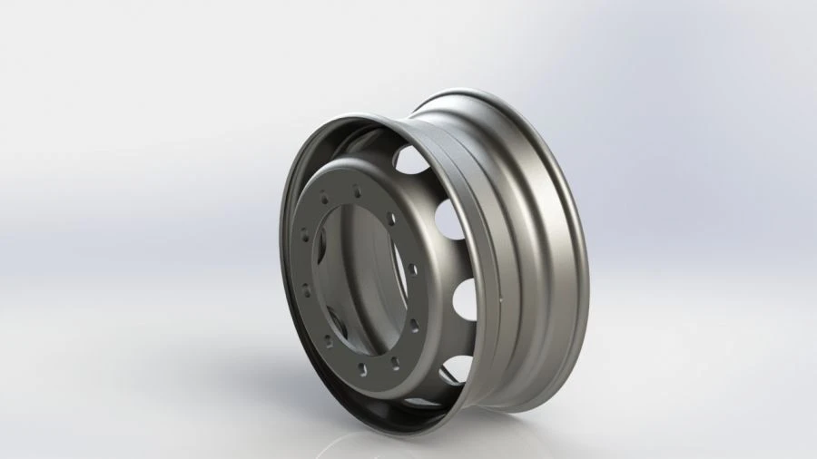 Steel truck wheel with non-detachable rim, size 22.5x9.00, part number: 22137887.