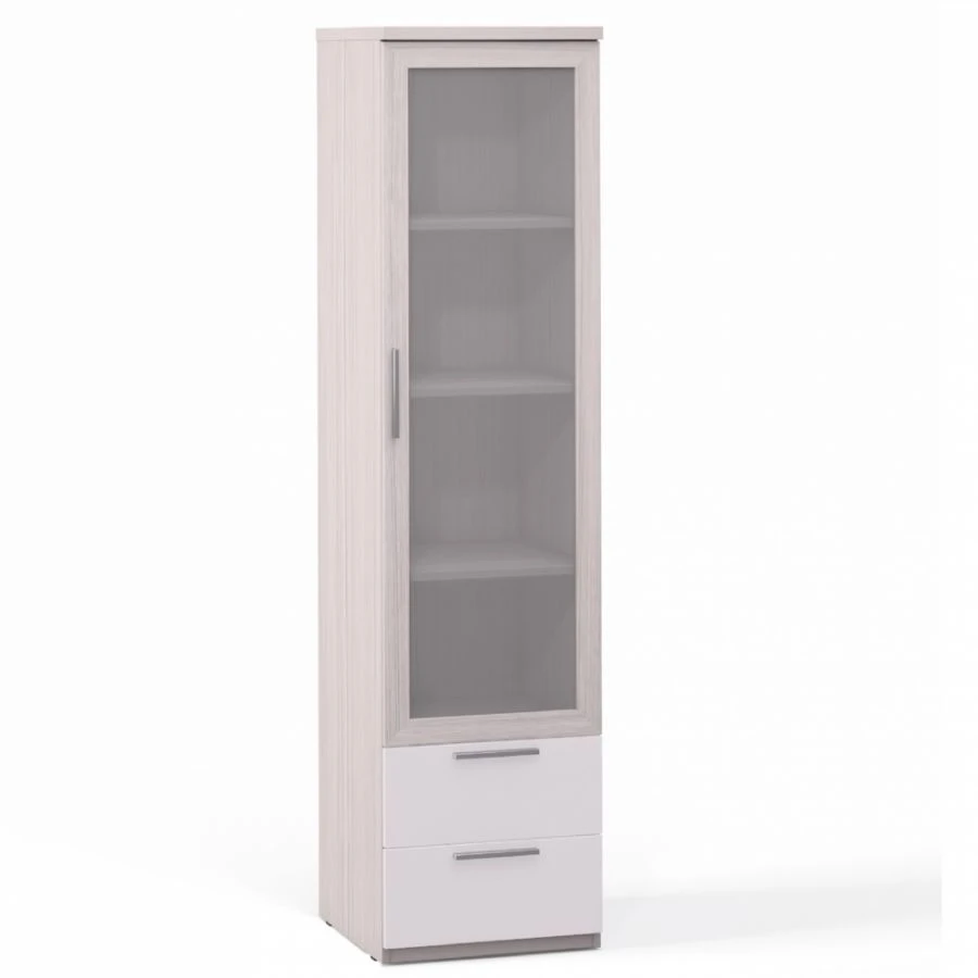 Rimini Ice F9W-01.CG/23P, Wardrobe with 1-door glass, 2 drawers, shelves with shield...in.1794 from the set of modular furniture