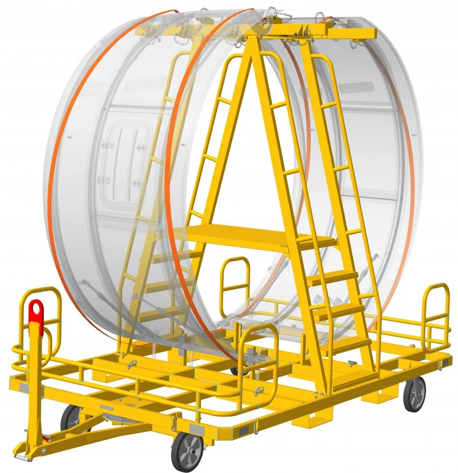 Trolley ARD-103 for transporting MS-21 aircraft nacelle fan flaps
