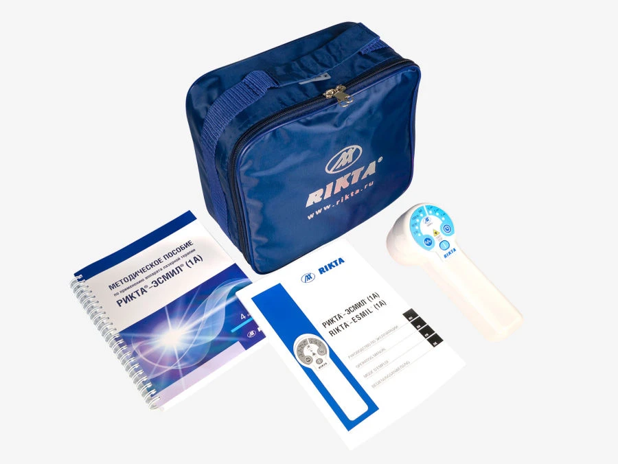 Portable electro-light-magneto-infrared laser therapy apparatus with optical attachments "RIKTA-ESMIL", model RIKTA-ESMI