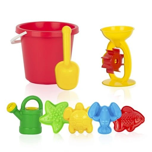 Game Children's sand set 8pr. (bucket large, mill, watering can, mini, scoop L18cm, mouldsd / sand 4 pcs.)