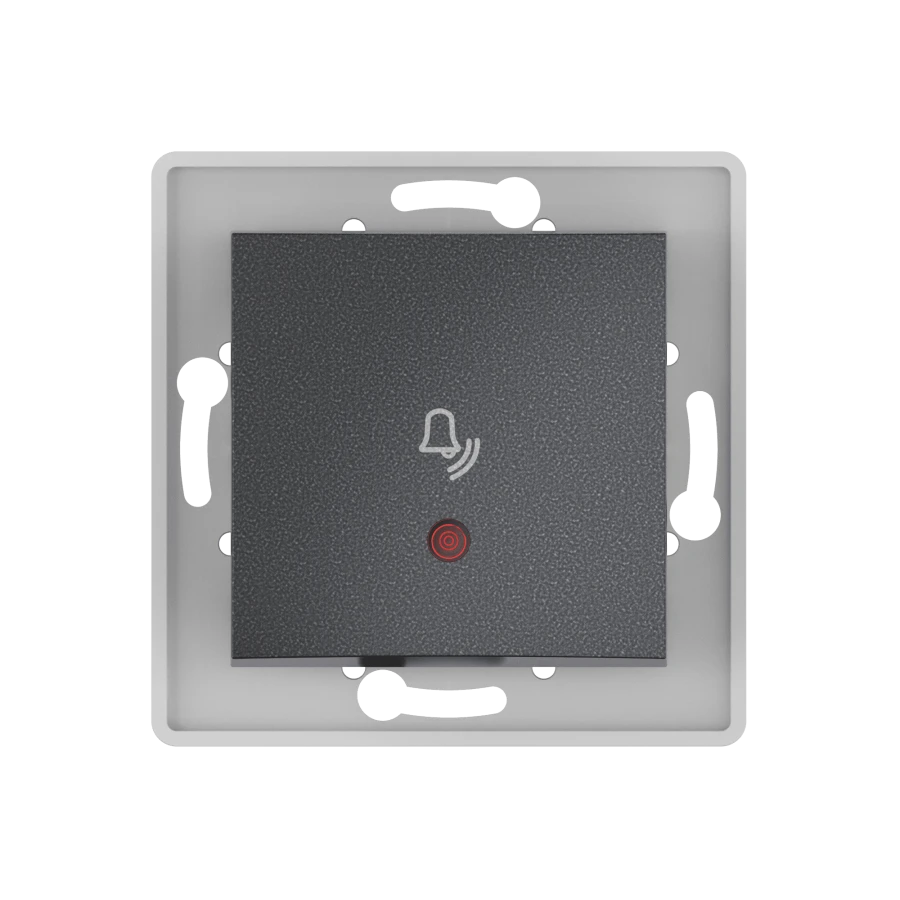 CADUCEUS ALING PRESTIGE Flush-mounted push-button switch with indication 10A, 250V~, graphite, article number 6010I.2