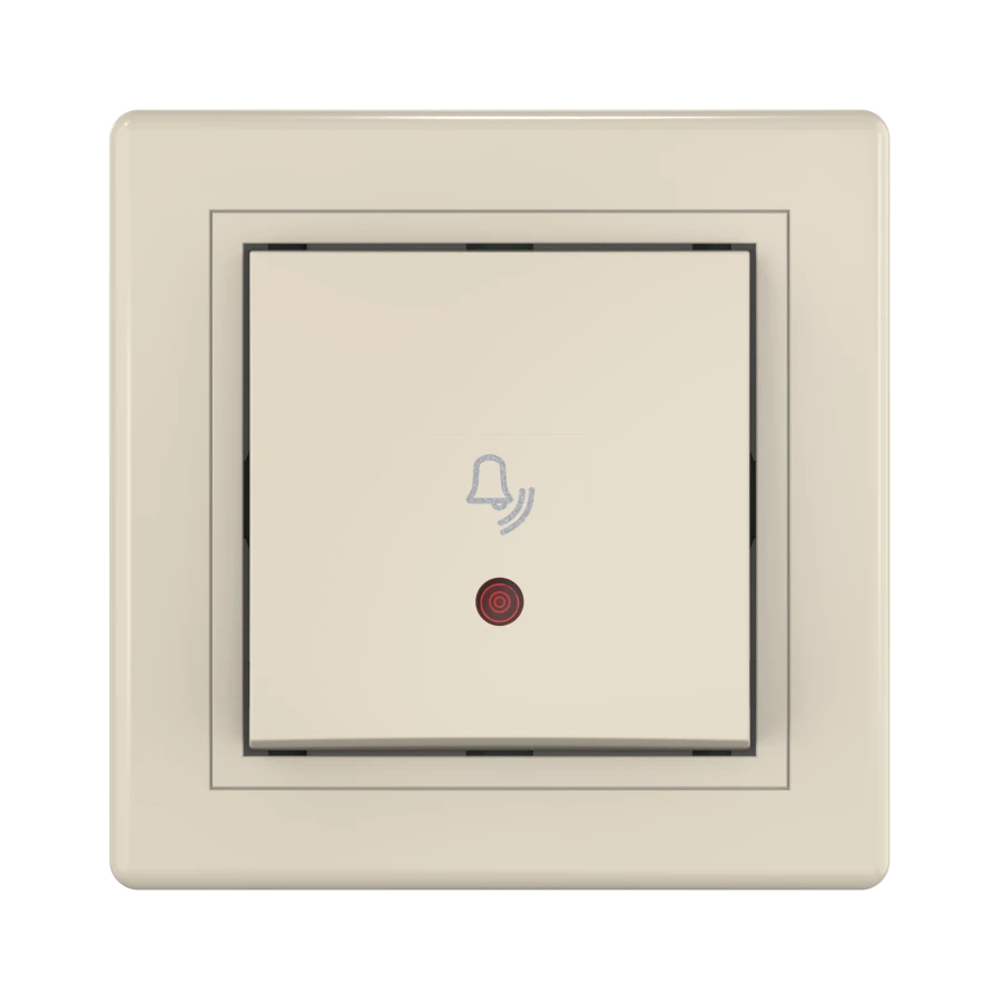 CADUCEUS ALING PRESTIGE Flush-mounted push-button switch with indication 10A, 250V~, beige, article number 610I.999.
