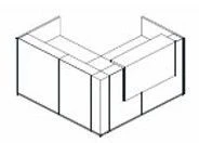 Corner reception desk. (School furniture brand "Interior" series "TDI School")