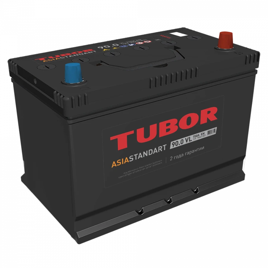 Lead-acid starter battery TUBOR ASIA STANDART 6ST-90.1(0) VL V01