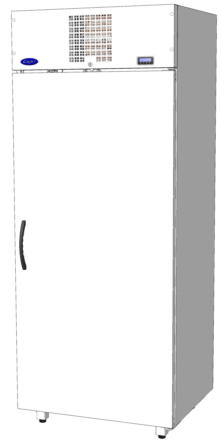 Low-temperature refrigerating cabinet Capri 1,12H with upper arrangement of the refrigerating unit