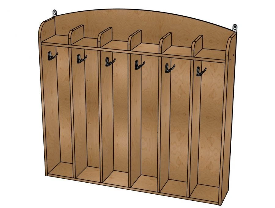 Towel rack No.1 ''Moydodyr'', plywood (paint), 6 cells/ SD39