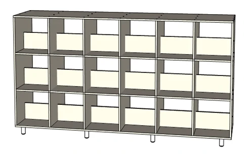 Library 2-sided shelving unit