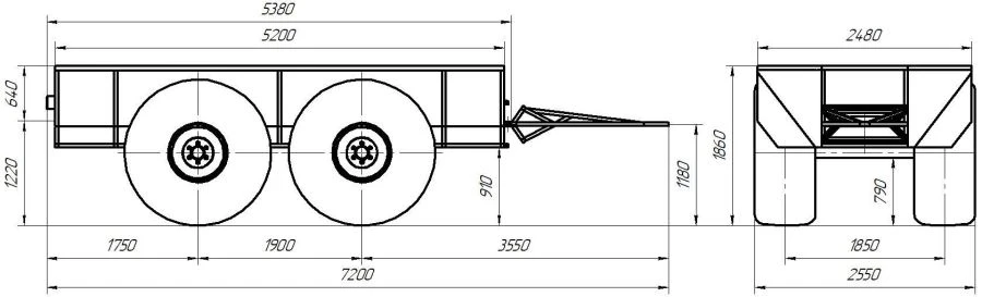 Trailer to snowmobiler "Predator" P25-170