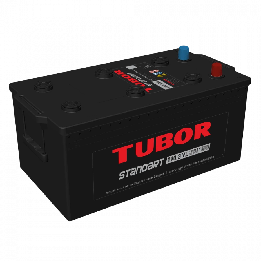 Accumulator battery starter lead-acid TUBOR STANDART 6ST-190.3(4) VL (EN)