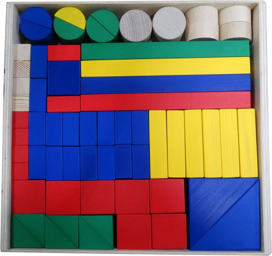 Children's tabletop wooden construction set BUILDER - 65 elements