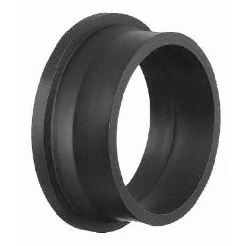 Shortened polyethylene gas flange sleeve under flange