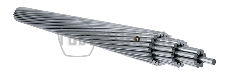 Non-insulated wire with round aluminium stranded conductor without sheath (A)