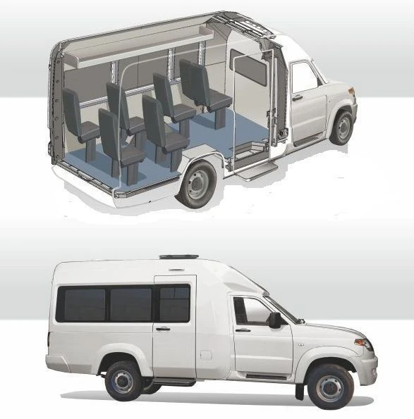 Bus type 4646 modification 464652 for carriage of passengers on the basis of UAZ-2360* of M2G category.