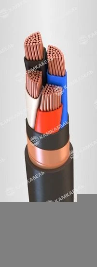 Power cable with copper conductors, insulation made of polyvinylchloride plasticate of reduced fire hazard, for rated alternatin