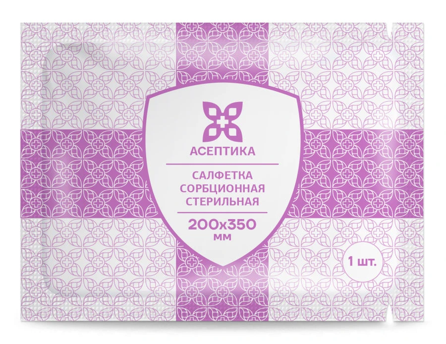 "Sterile sorption napkin" according to TU 32.50.50-007-51276525-2019, size 200x350 mm