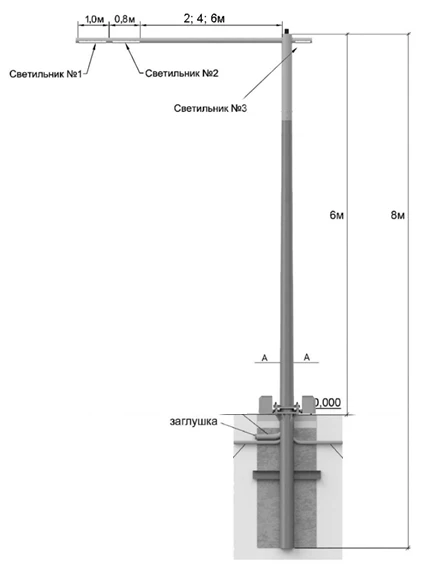 Contrast lighting system for surface pedestrian crossings SCOPPf, model SCOPPf - 2 AL/ST SL30_LPAS20_PXline 52