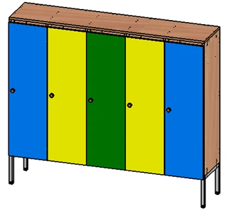 Metal-framed wardrobe cabinet. Standard