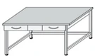 Utility metal table on metal frame with 2 suspended metal drawers SP-7(m)