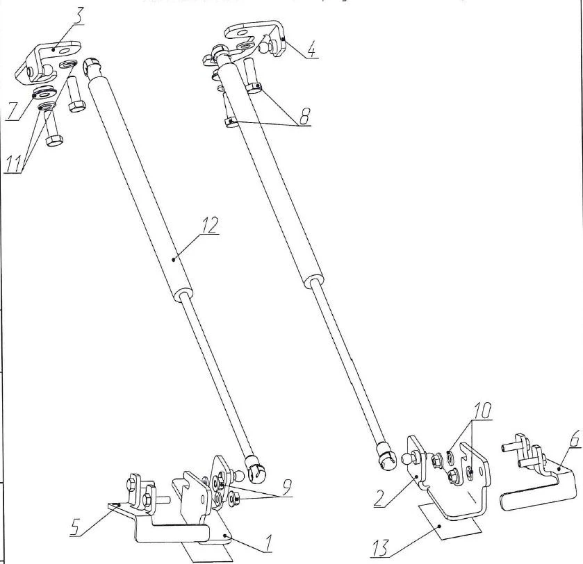 Smooth bonnet lift device for HYUNDAI KONA (2017-2020; 2021-)