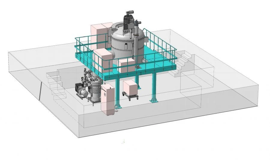 Vacuum shaft electric resistance furnace, model SSVG