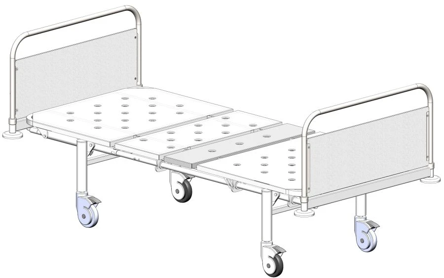 KF3-01-"MSC" (MSC-1103D) - Functional bed, on wheels, metal backrests with a decorative insert made of light fibreboard, bed - s