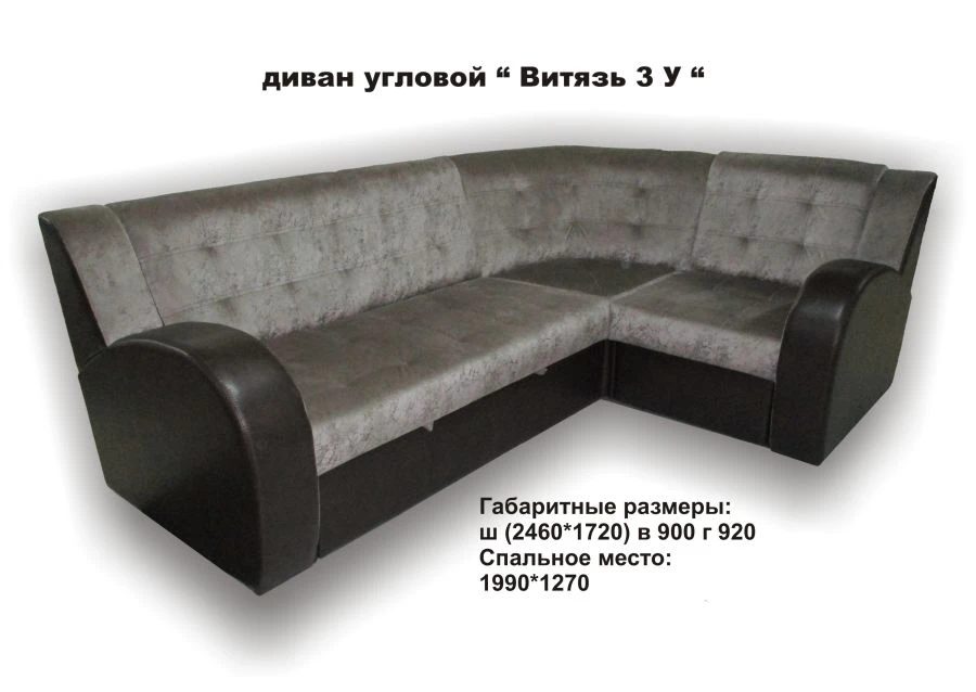 Corner sofa "Vityaz-3U" combined