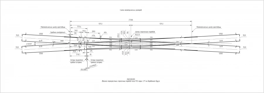 Double crossing arrowhead type P65 type 1/9 modernised Project 2869.00.000