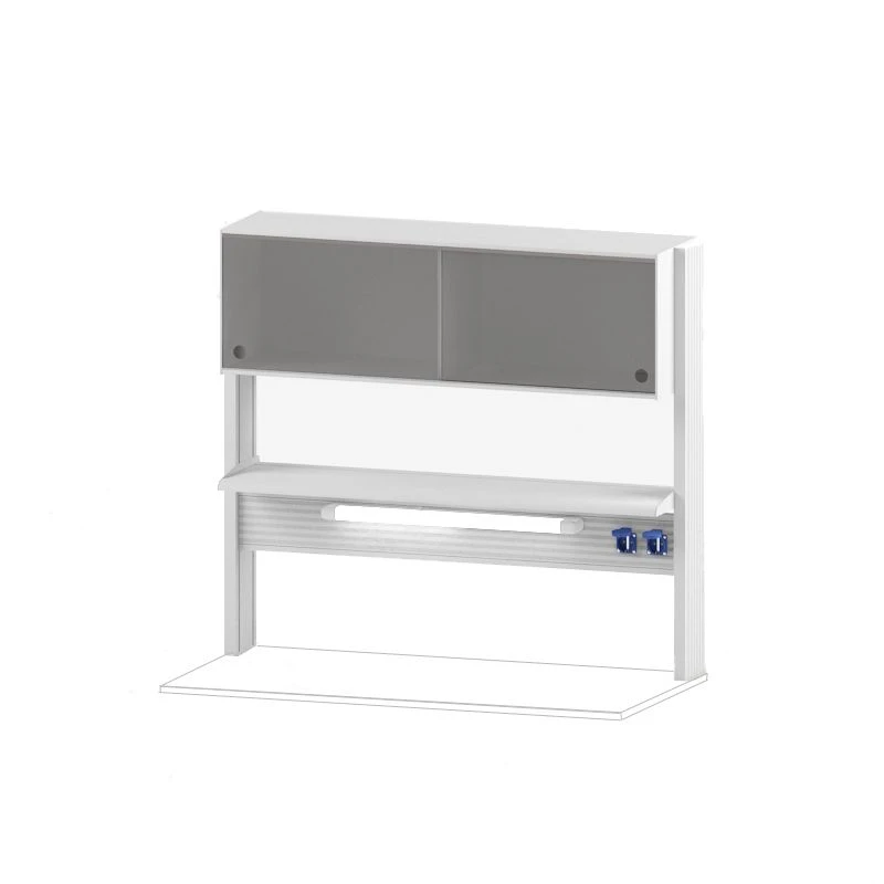 Technological shelving unit with 360 mm cupboard for wall table 1200 TSPSh-36