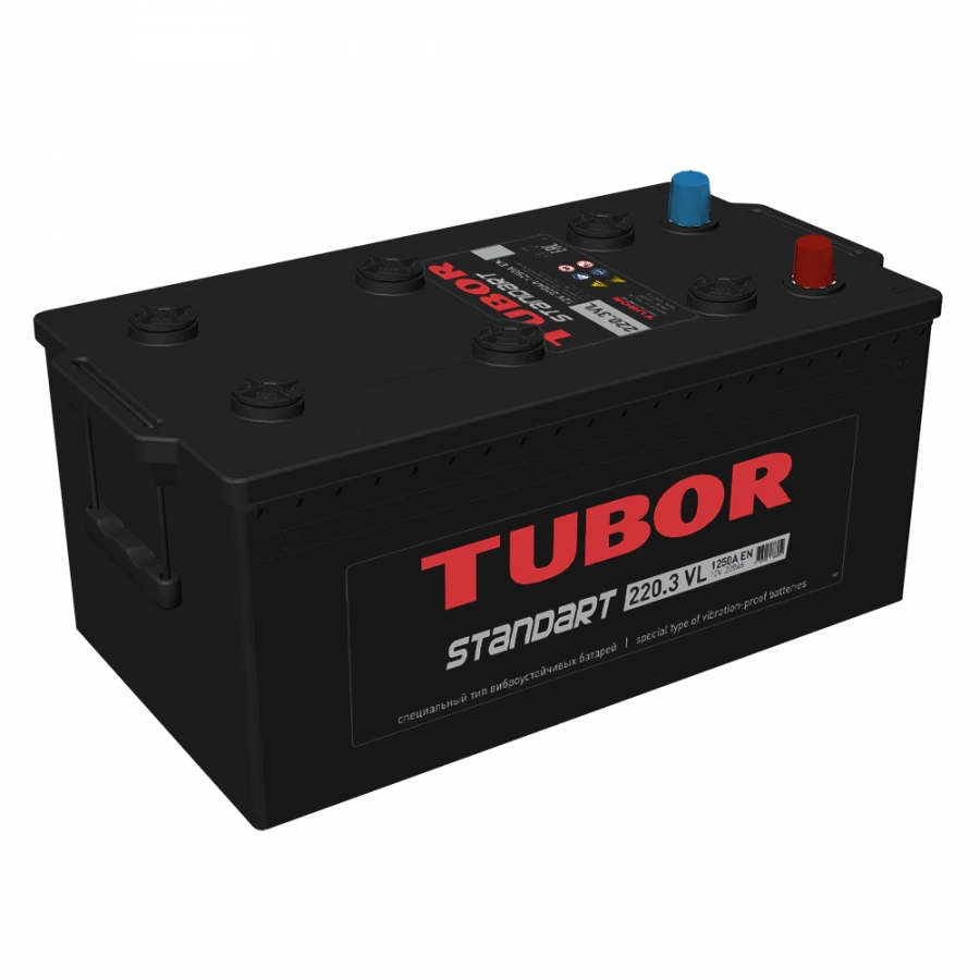 Accumulator battery starter lead-acid TUBOR STANDART 6ST-220.3(4) VL (EN)