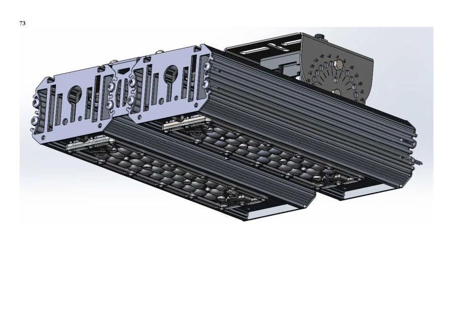 LED luminaire "Industrial Design MTM IoT" series CUBIC 120 Two modules Connection from sides 180 degrees Mounting CUB XO